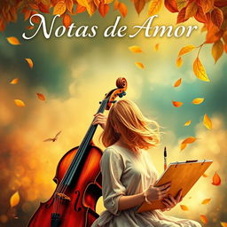 A captivating book cover design for the title 'Notas de Amor'