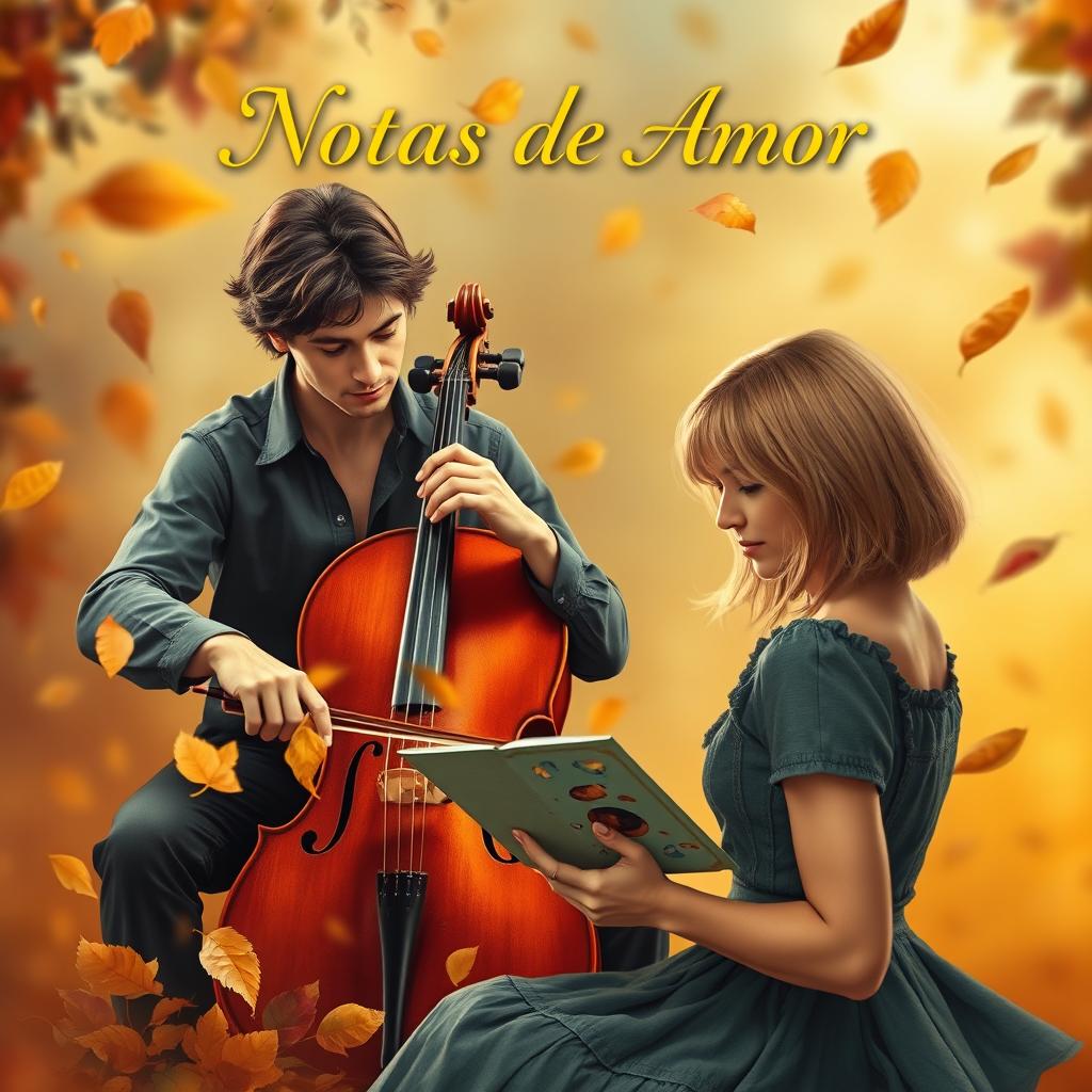 A captivating book cover design for the title 'Notas de Amor'