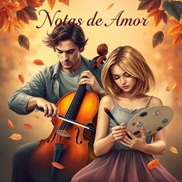 A captivating book cover design for the title 'Notas de Amor'