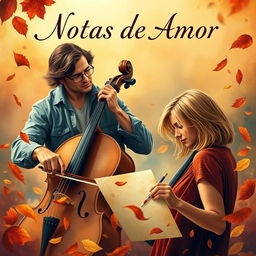 A captivating book cover design for the title 'Notas de Amor'