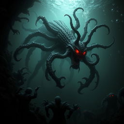 A terrifying Wastrilith, an evil and sinister creature of underwater realms