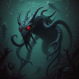 A terrifying Wastrilith, an evil and sinister creature of underwater realms