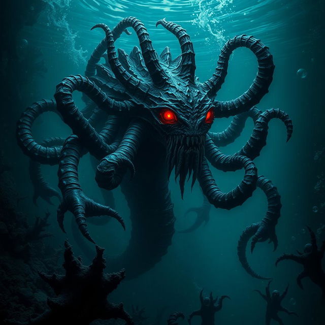 A terrifying Wastrilith, an evil and sinister creature of underwater realms