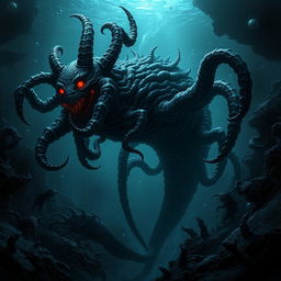 A terrifying Wastrilith, an evil and sinister creature of underwater realms