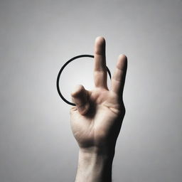 A striking graphical representation of the 'Okay' symbol, with a hand making a circle by connecting the tip of the thumb and index finger.