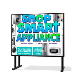 An eye-catching outdoor sign design for Shop Smart Appliance, featuring a sleek and modern aesthetic