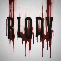 Create a chilling typographic representation of the words 'Bloody River'. Enhance it with eerie aesthetics, for example blood drips, shadowy ambiance, and potentially ghostly figures.