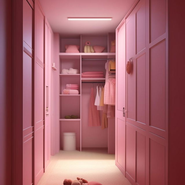 Generate an image of a tasteful 10x12 bedroom suitable for a 14-year-old girl. Include a full sliding door on the north wall, storage and shelf on the east wall, room and toilet doors and a wardrobe on the south wall, and the bed on the west wall. The design should appear mature and not overly childish.