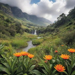 A vibrant, dynamic world teeming with lively biodiversity and diverse landscapes bathed in ever-changing weather patterns.