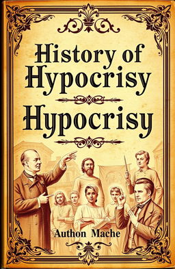 A book cover titled 'History of Hypocrisy' featuring a vintage design with a historic look and feel