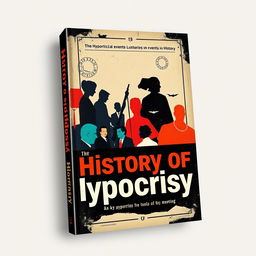 A book cover titled 'History of Hypocrisy' that blends a modern and historic design aesthetic