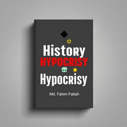 A book cover titled 'History of Hypocrisy' that combines a modern yet historic design aesthetic