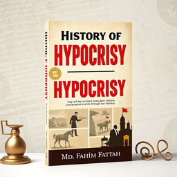 A book cover titled 'History of Hypocrisy' featuring a modern yet historic design