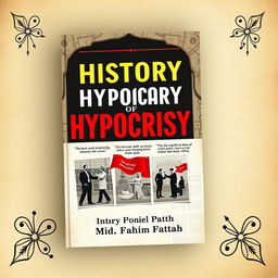 A book cover titled 'History of Hypocrisy' featuring a modern yet historic design