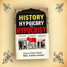 A book cover titled 'History of Hypocrisy' featuring a modern yet historic design