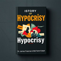 A book cover titled 'History of Hypocrisy' that combines a modern yet historic design aesthetic