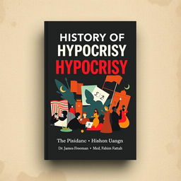 A book cover titled 'History of Hypocrisy' that combines a modern yet historic design aesthetic