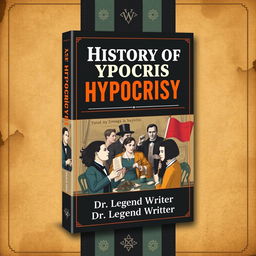 A book cover titled 'History of Hypocrisy' that features a modern yet historic design aesthetic