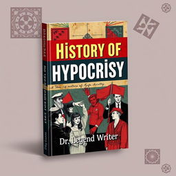 A book cover titled 'History of Hypocrisy' that features a modern yet historic design aesthetic