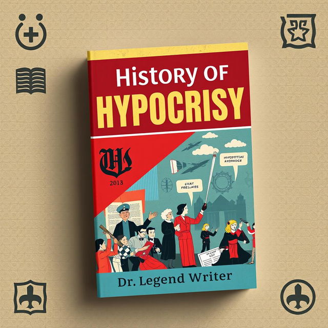 A book cover titled 'History of Hypocrisy' that features a modern yet historic design aesthetic