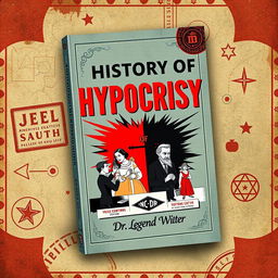 A book cover titled 'History of Hypocrisy' that features a modern yet historic design aesthetic