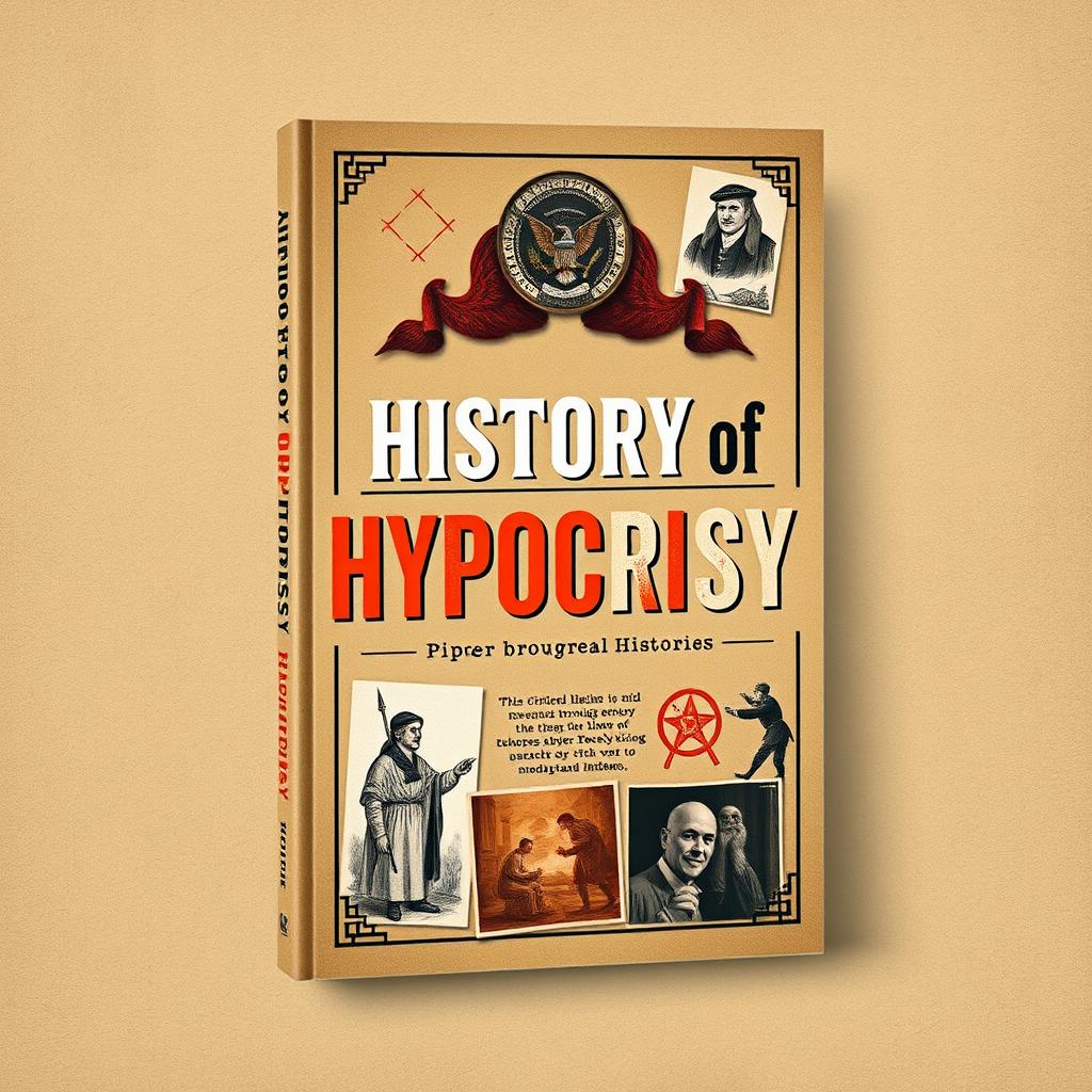 A book cover titled 'History of Hypocrisy' featuring a modern yet historic aesthetic