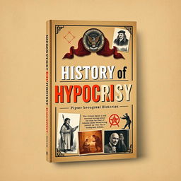 A book cover titled 'History of Hypocrisy' featuring a modern yet historic aesthetic