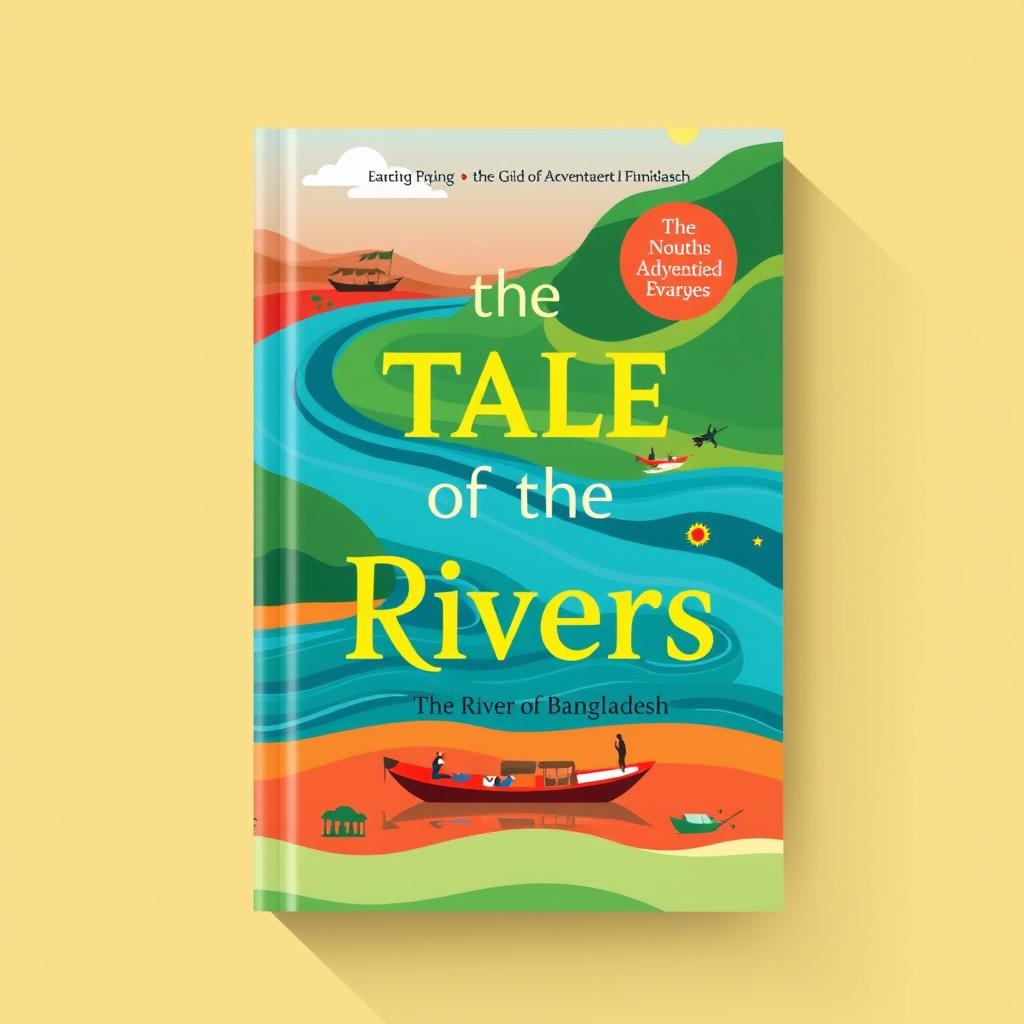 A book cover titled 'The Tale of the Rivers' featuring a modern and vibrant design aesthetic