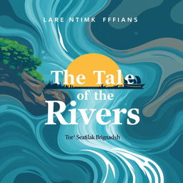 A book cover titled 'The Tale of the Rivers' featuring a modern and vibrant design aesthetic