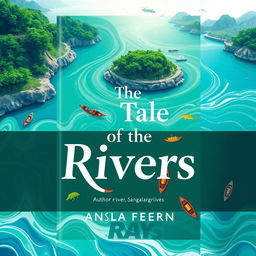 A book cover titled 'The Tale of the Rivers' featuring a modern and vibrant design aesthetic