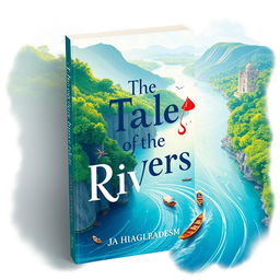 A book cover titled 'The Tale of the Rivers' featuring a modern and vibrant design aesthetic