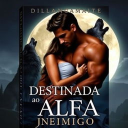 A captivating book cover for a romance novel featuring a beautiful 18-year-old woman in the strong arms of an alpha male