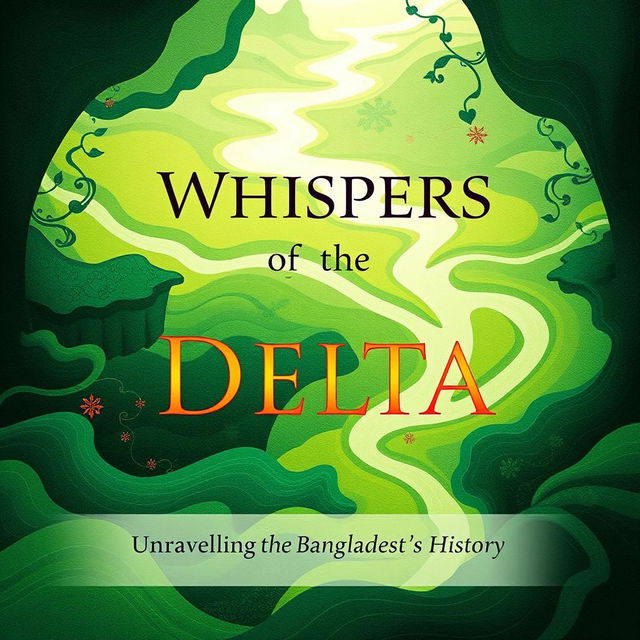 A book cover titled 'Whispers of the Delta: Unraveling the Tapestry of Bangladesh's History' featuring a modern and captivating design