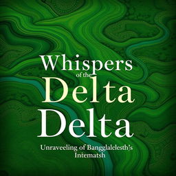 A book cover titled 'Whispers of the Delta: Unraveling the Tapestry of Bangladesh's History' featuring a modern and captivating design