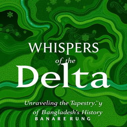 A book cover titled 'Whispers of the Delta: Unraveling the Tapestry of Bangladesh's History' featuring a modern and captivating design