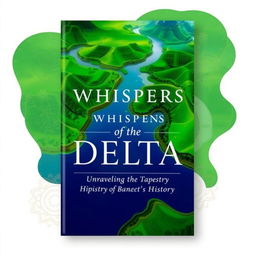 A book cover titled 'Whispers of the Delta: Unraveling the Tapestry of Bangladesh's History' designed with a modern and captivating aesthetic