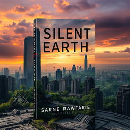 A book cover titled 'Silent Earth' designed for a science fiction novel that explores a story set on Earth after an apocalypse