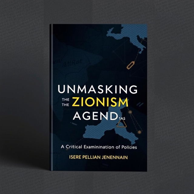 A book cover titled 'Unmasking the Zionist Agenda: A Critical Examination of Israel's Policies and Impact', featuring a sleek and modern design