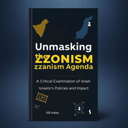 A book cover titled 'Unmasking the Zionist Agenda: A Critical Examination of Israel's Policies and Impact', featuring a sleek and modern design