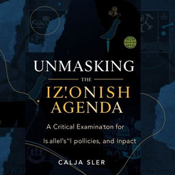 A book cover titled 'Unmasking the Zionist Agenda: A Critical Examination of Israel's Policies and Impact', featuring a contemporary and modern design