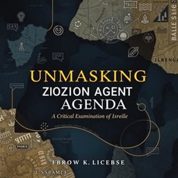 A book cover titled 'Unmasking the Zionist Agenda: A Critical Examination of Israel's Policies and Impact', featuring a contemporary and modern design