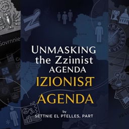 A book cover titled 'Unmasking the Zionist Agenda: A Critical Examination of Israel's Policies and Impact', featuring a contemporary and modern design