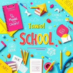 A vibrant and dynamic school poster, featuring bright colors and engaging designs that capture attention