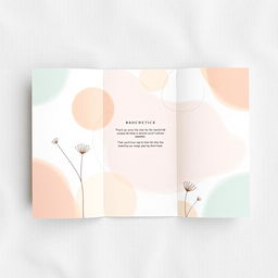 Aesthetic tri-fold brochure design, featuring a harmonious blend of soft pastel colors and subtle gradients