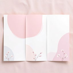 Aesthetic tri-fold brochure design, featuring a harmonious blend of soft pastel colors and subtle gradients