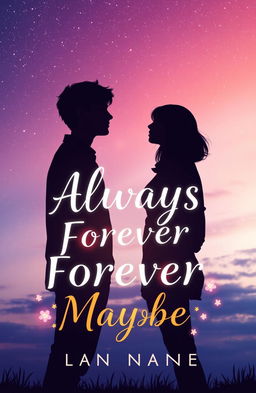 A captivating book cover for a young adult romance titled "Always, Forever, Maybe"