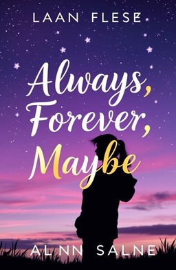 A captivating book cover for a young adult romance titled "Always, Forever, Maybe"