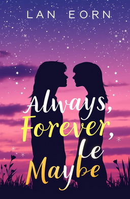 A captivating book cover for a young adult romance titled "Always, Forever, Maybe"