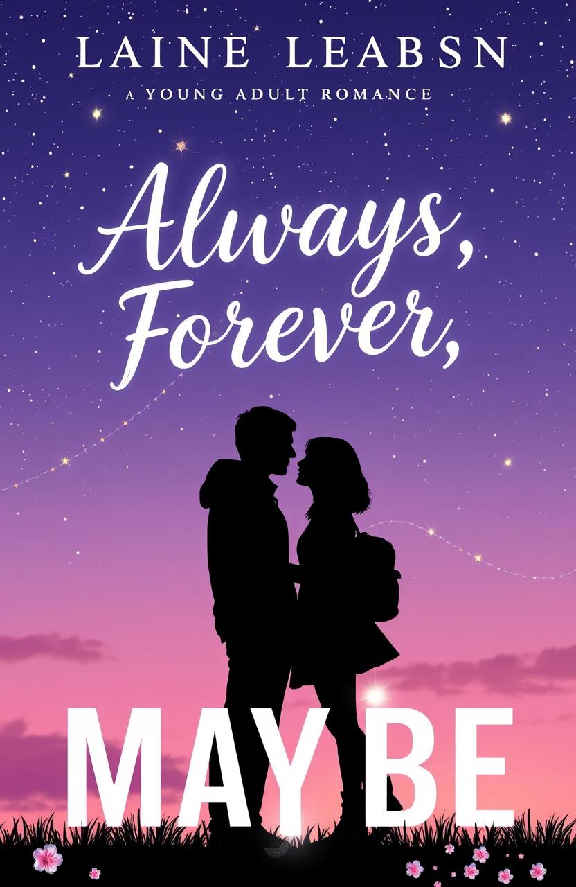 A captivating book cover for a young adult romance titled "Always, Forever, Maybe"