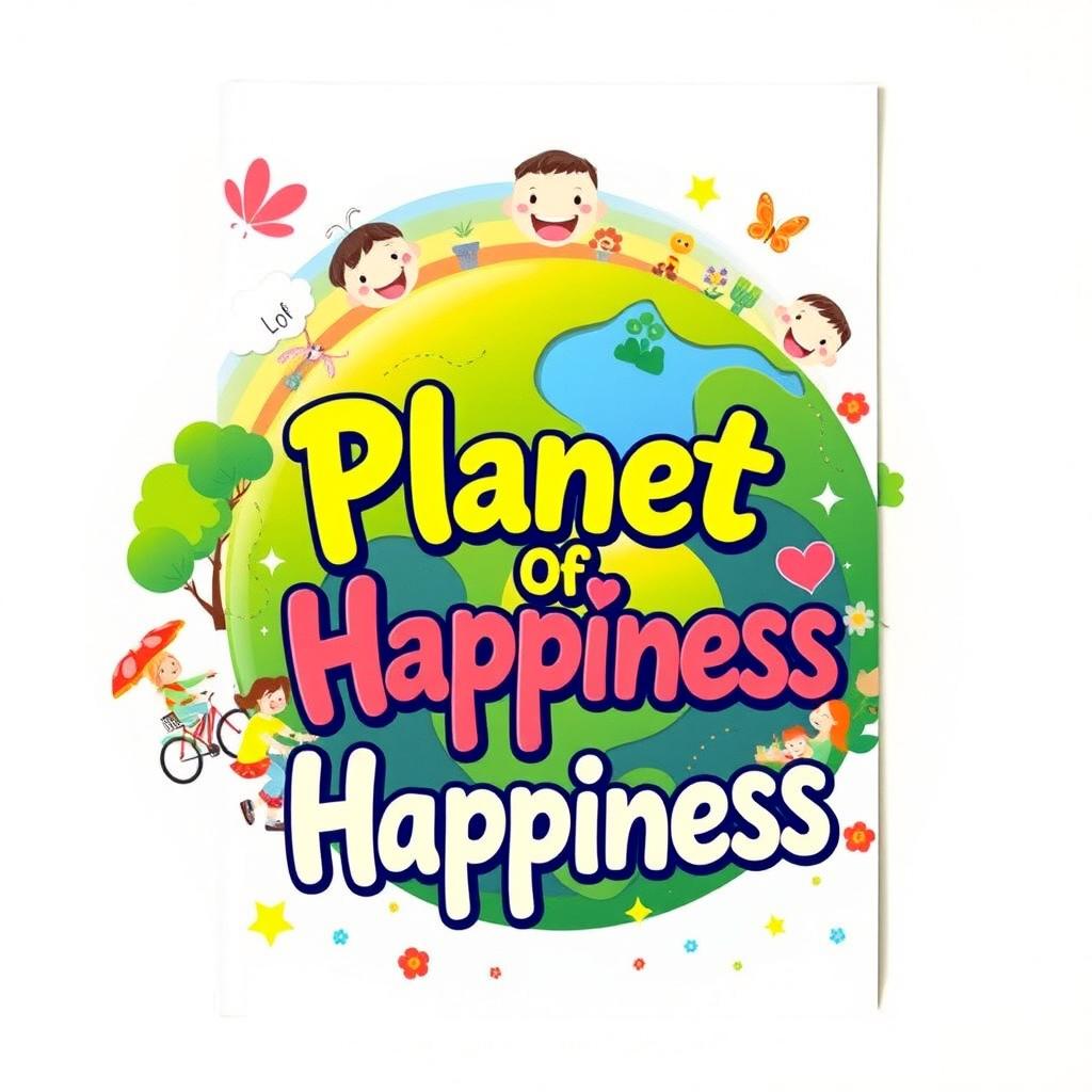 A vibrant and colorful family-themed wall poster titled "Planet of Happiness